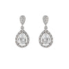 Boucles d'oreilles de mariée pendantes avec rosette ovale courte