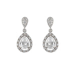 Boucles d'oreilles de mariée pendantes avec rosette ovale courte