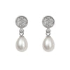 Boucles d'oreilles de mariée en perles ovales à rosette courte