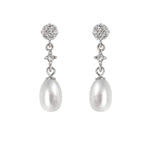 Boucles d'oreilles de mariée courtes en perles ovales
