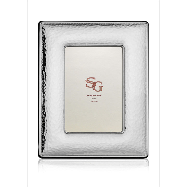 925 Sterling Silver Photo Frame Hammered Wide Cane