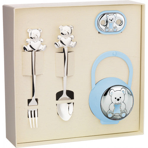 Coffret Sucette + Attache Suce + Couverts Ours
