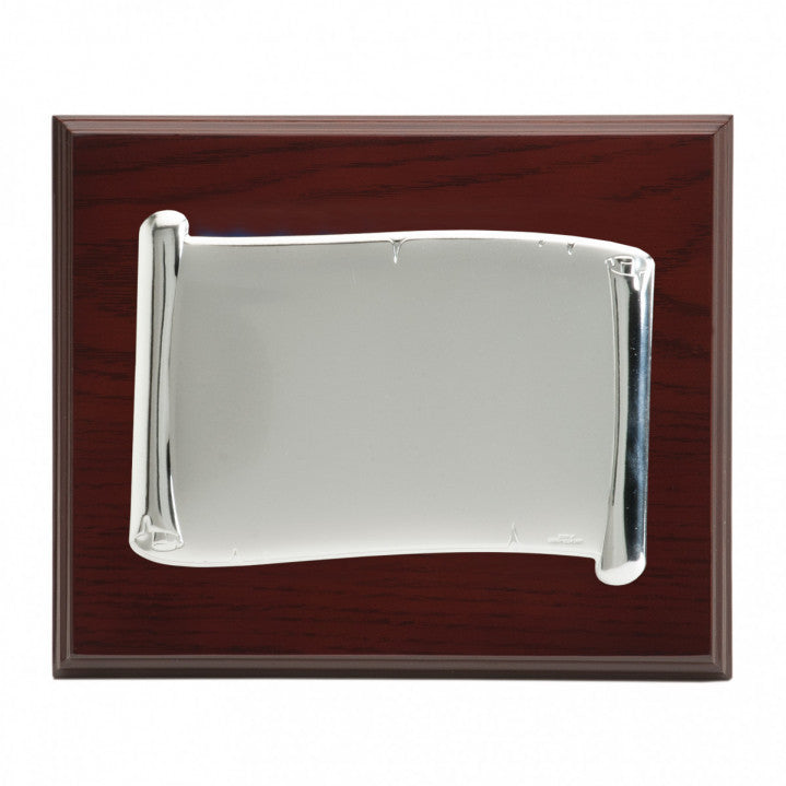Silver-Plated Tribute Plaque on Parchment