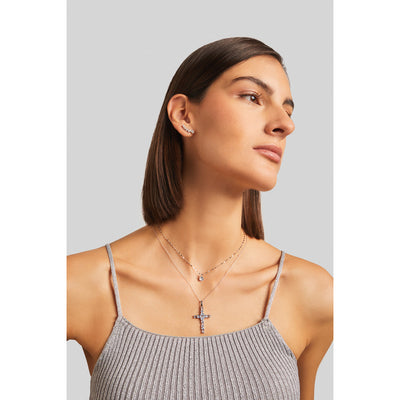 Pretty Jewels 925 Silver Pendant with Aquamarine Cross