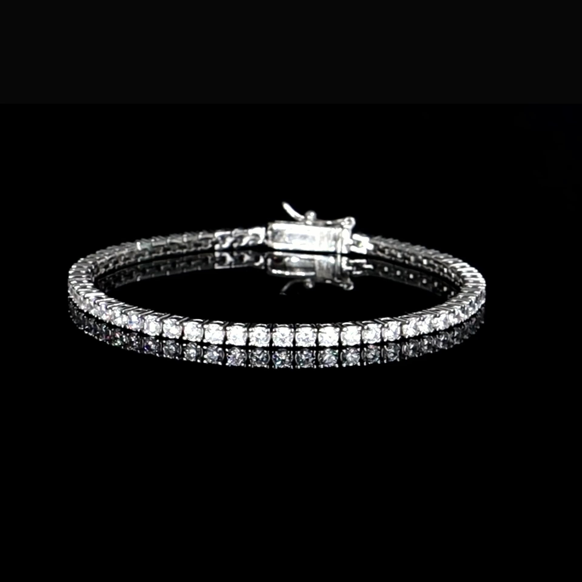 Pulsera Rivière Plata 925 Circonita Blanca 2.5 mm