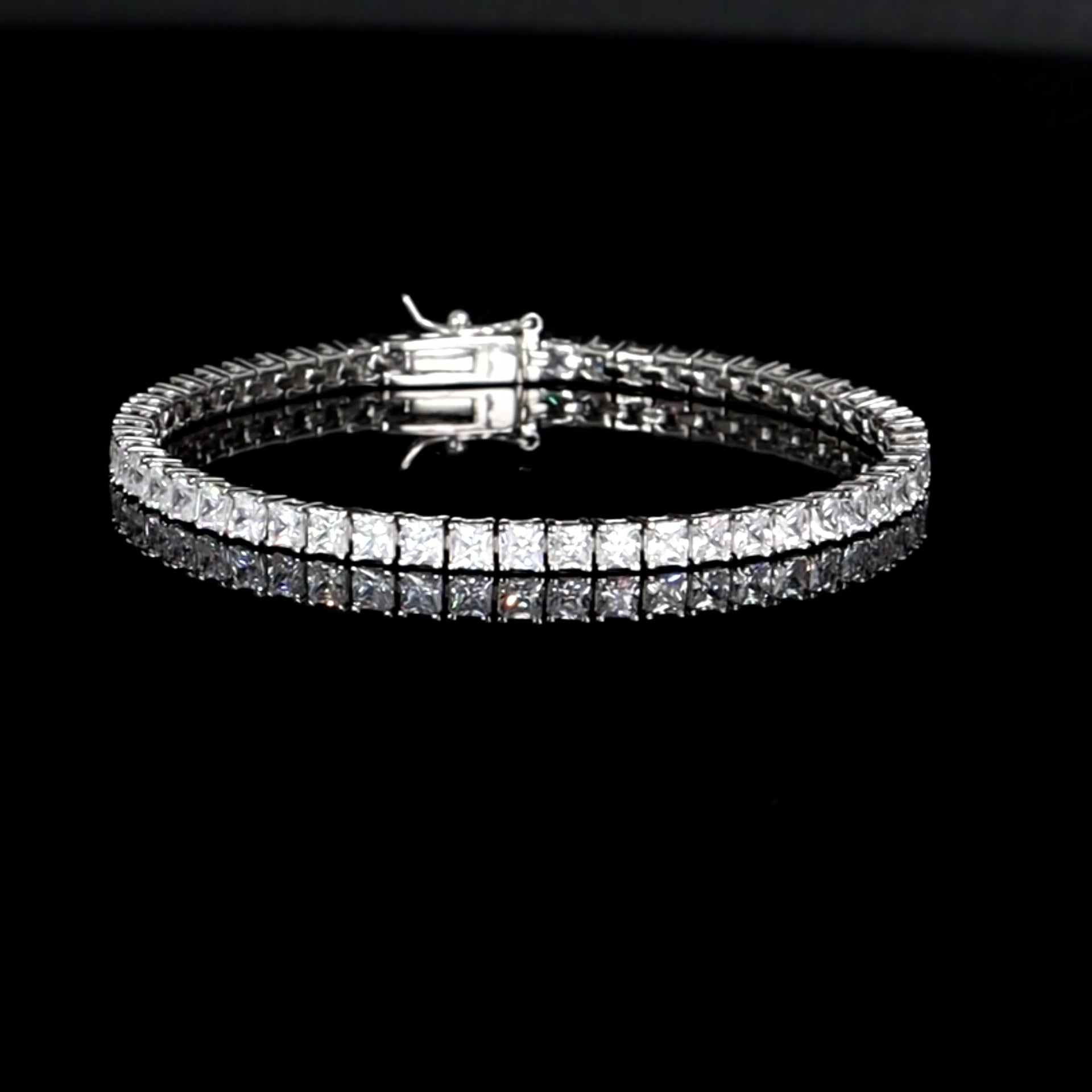 Pulsera Rivière Plata 925 Circonita Blanca talla cuadrada