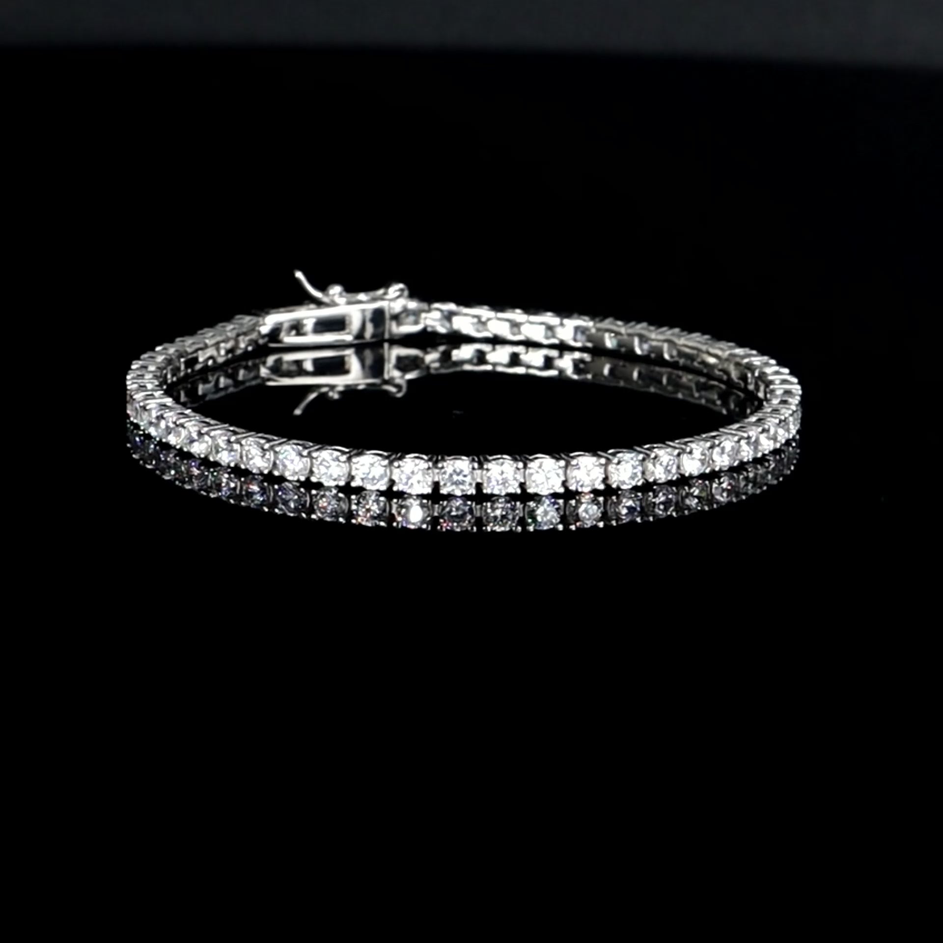 Pulsera Rivière Plata 925 Circonita Blanca 3 mm