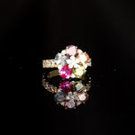 Anillo Flor Margarita Multicolor bañado en oro 18k