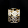 White flower band ring plated in 18k gold