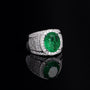 Ring High central mesh oval emerald cubic zirconia