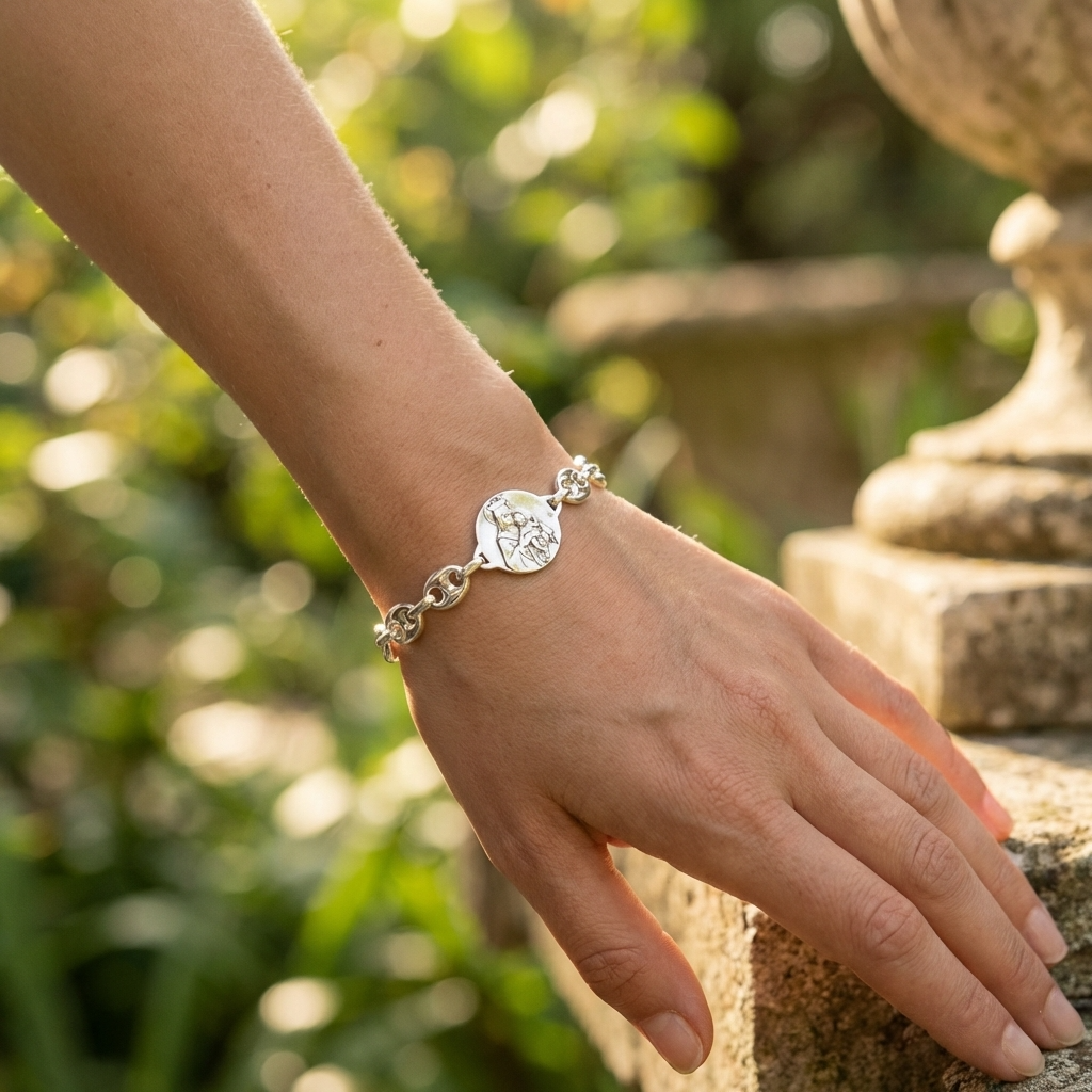 925 Silver Scapular Bracelet 25mm