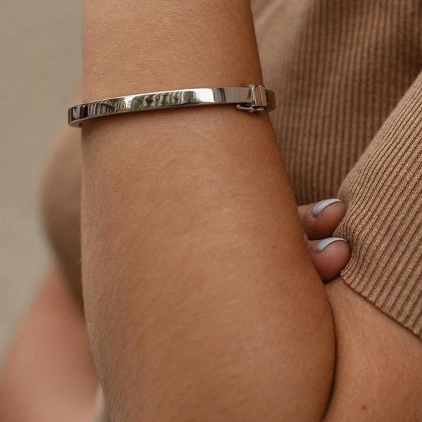 Smooth Silver Slave Bracelet Fine Design