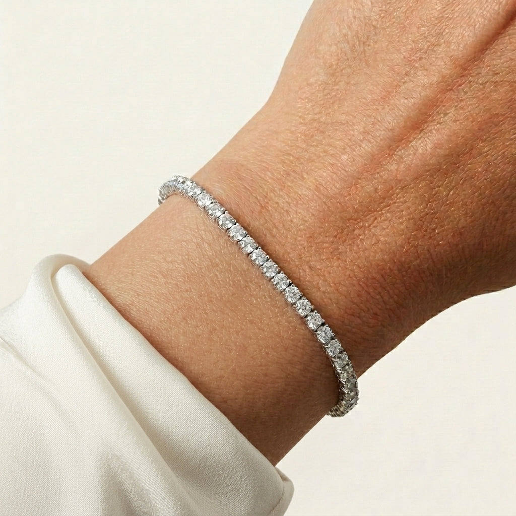 Pulsera Rivière Tennis Plata 925 Circonita Blanca 3 mm