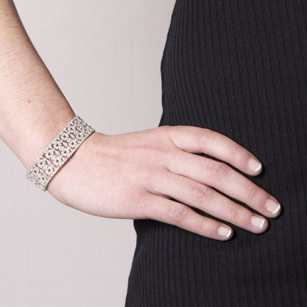 Shiny Bracelets Thick Design with Zirconia