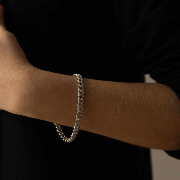 Brilliant Silver Bracelets with Full Setting of Zirconia