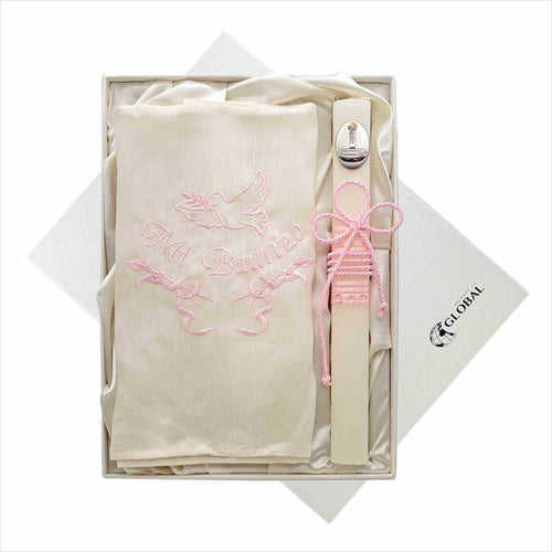 Baptismal Pack Candle + Cloth 