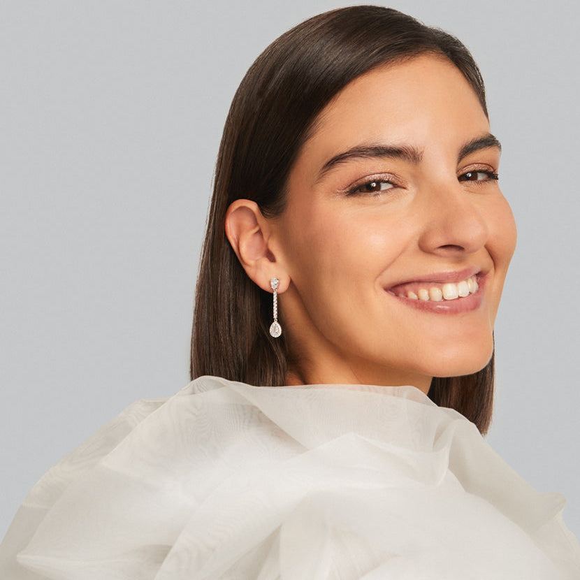 Sposata silver earrings with drop cubic zirconia