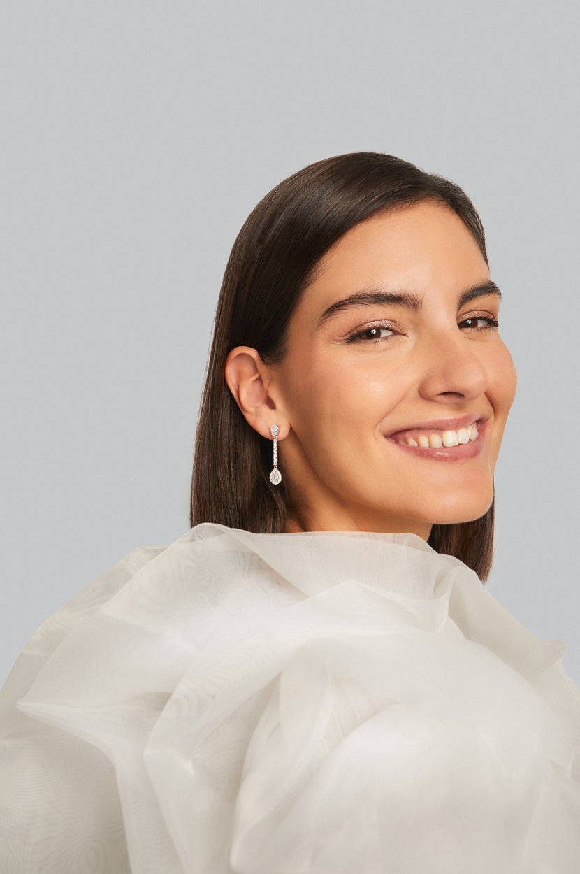 Sposata silver earrings with drop cubic zirconia