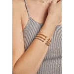 Brazalete Tubogas Plata 925 Dorada con Pavé de Circonitas