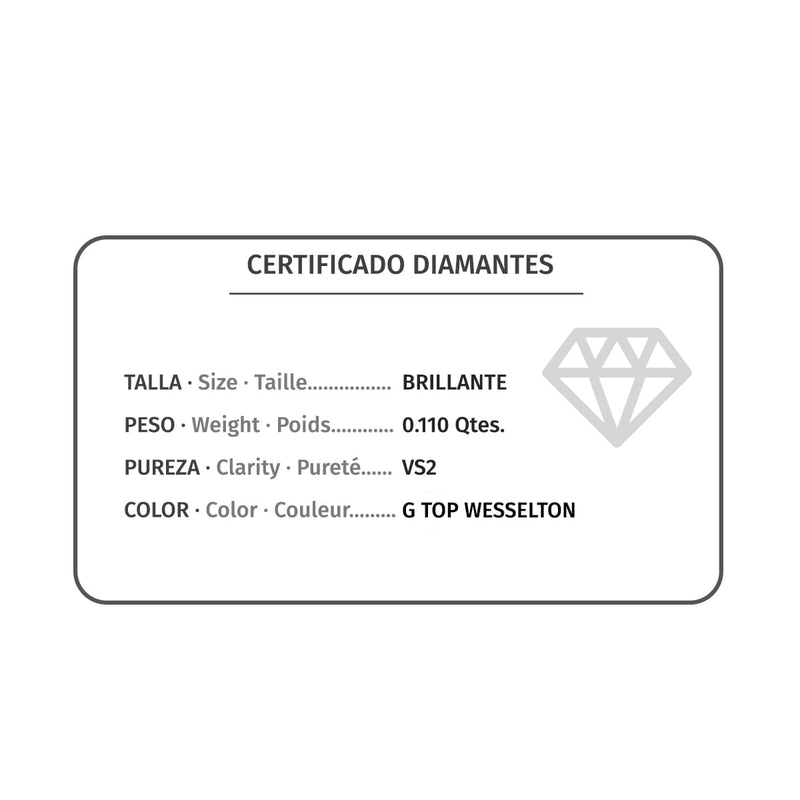 18K Gargantilla Oro Amarillo Chaton Diamante 0.110 Qts. H-I Cadena 42 cm