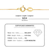 18K Gargantilla Oro Amarillo Chaton Diamante 0.015 Qts. G-Vs2 Cadena 42 cm