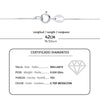 Tour de cou diamant losange en or blanc 18 carats 0,050 Qts. G-Vs2. Chaîne 42 cm