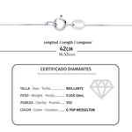 Tour de cou diamant losange en or blanc 18 carats 0,050 Qts. G-Vs2. Chaîne 42 cm