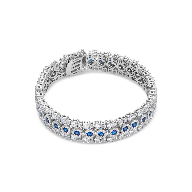 Sapphire Round Zirconia Silver Bracelet