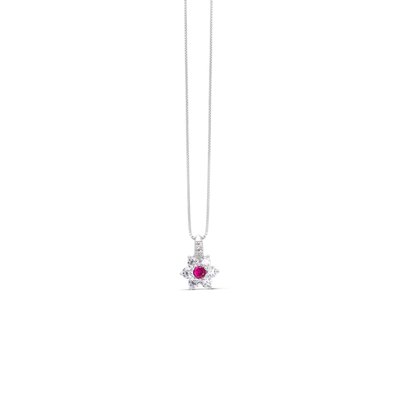Silver and Ruby Zirconia Pendant
