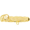18K Yellow Gold Carved Elephant Pin. 30X8mm