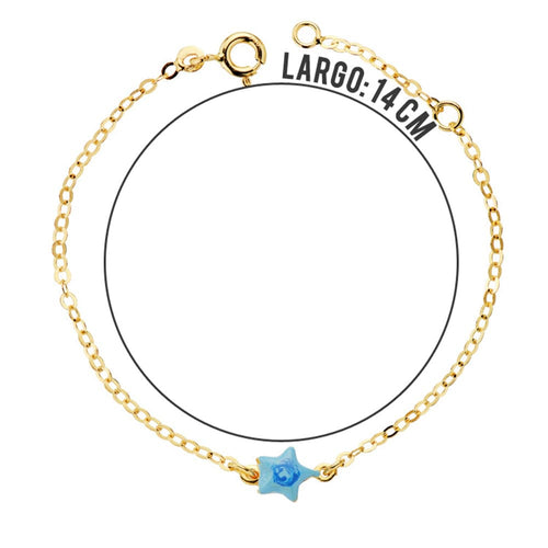 18K Enamel Star Baby Bracelet.14cm