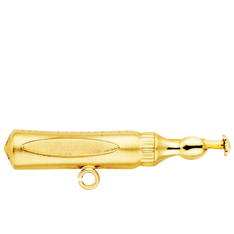 18K Yellow Gold Baby Bottle Pin. 27X5mm