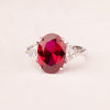Ring with oval ruby ​​zirconia