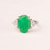 Ring with oval emerald zirconia