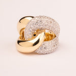 Knot ring with zircons plated in 18k gold