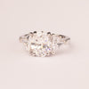 Small oval white zircon ring