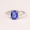 Small ring with oval sapphire zirconia