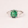 Small ring with oval emerald zirconia