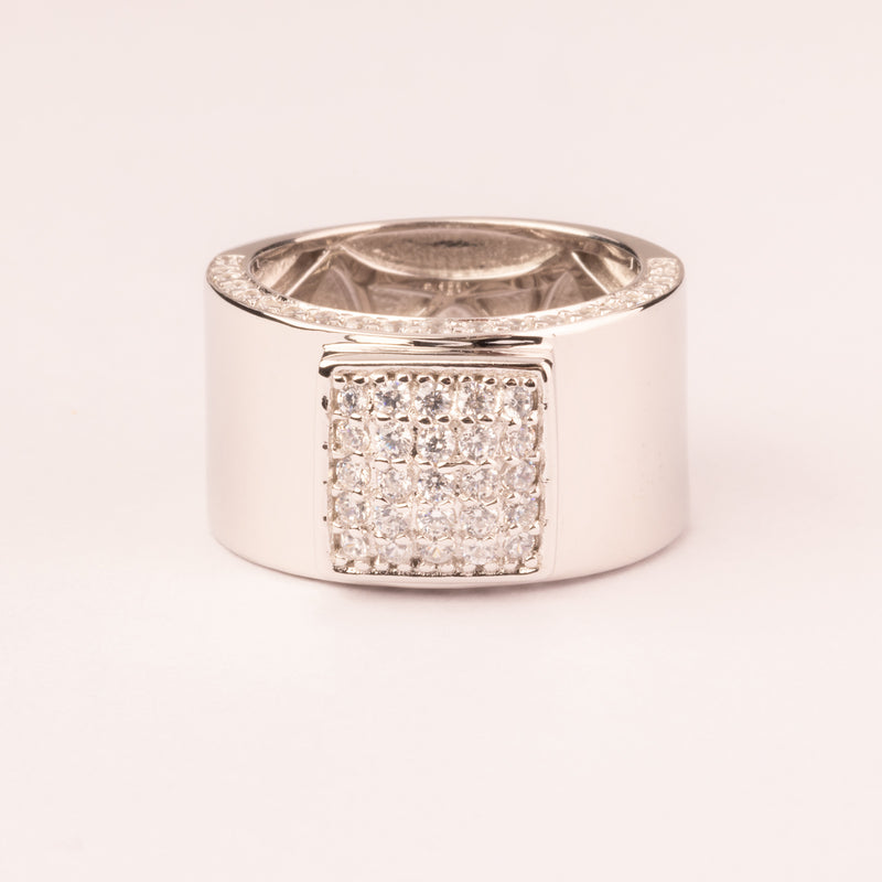 Chevalier Mesh Ring with Square Pave