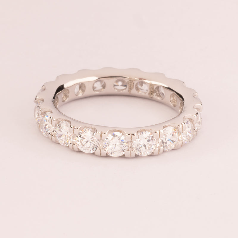 4 mm white zirconia wedding ring