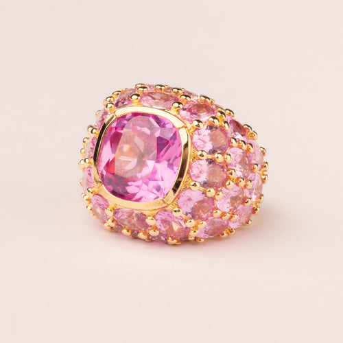 Thick pink cushion ring