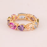 Multiform multicolor ring plated in 18k gold