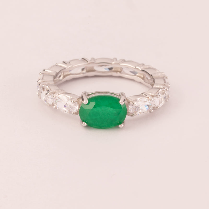 Alliance with oval emerald zirconia