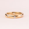 Smooth ring with white zircons plated in 18k gold