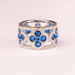 Sapphire Flower Band Ring