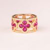 18k Gold Plated Ruby Flower Band Ring