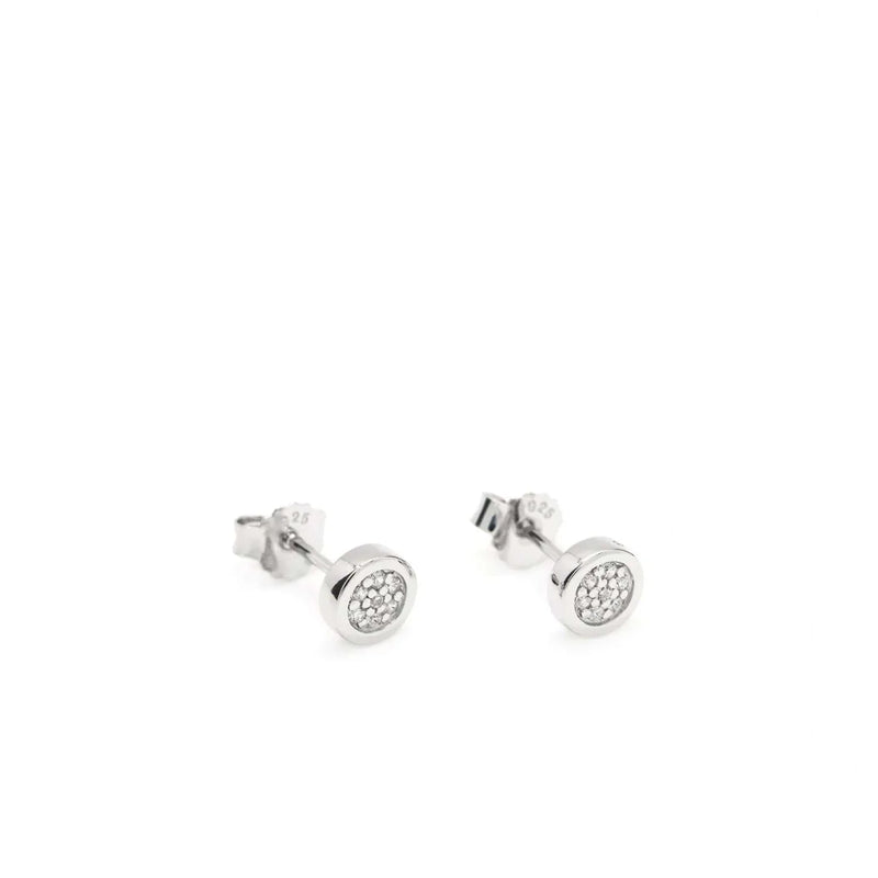 Small Shiny Silver Sleeper Style Earrings