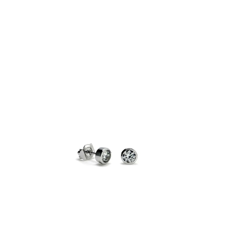 Small Silver Earrings in White Dormilona Design