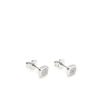 Small Square Shiny Silver Earrings