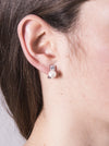 Boucles d'oreilles Toi et Moi en Perles d'Argent avec Fermeture Omega